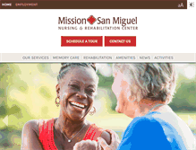 Tablet Screenshot of missionsanmiguelnursing.com